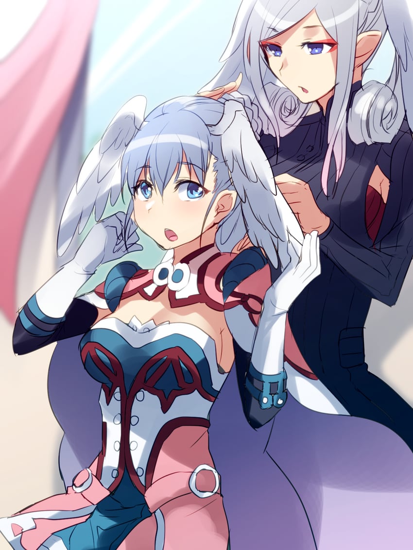 melia antiqua and tyrea (xenoblade chronicles and 1 more) drawn by aburai_yui