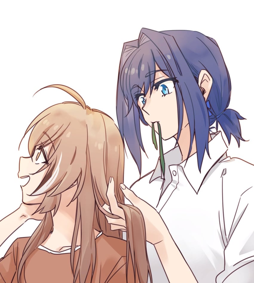 ouro kronii and nanashi mumei (hololive and 1 more) drawn by anco_(platanity)