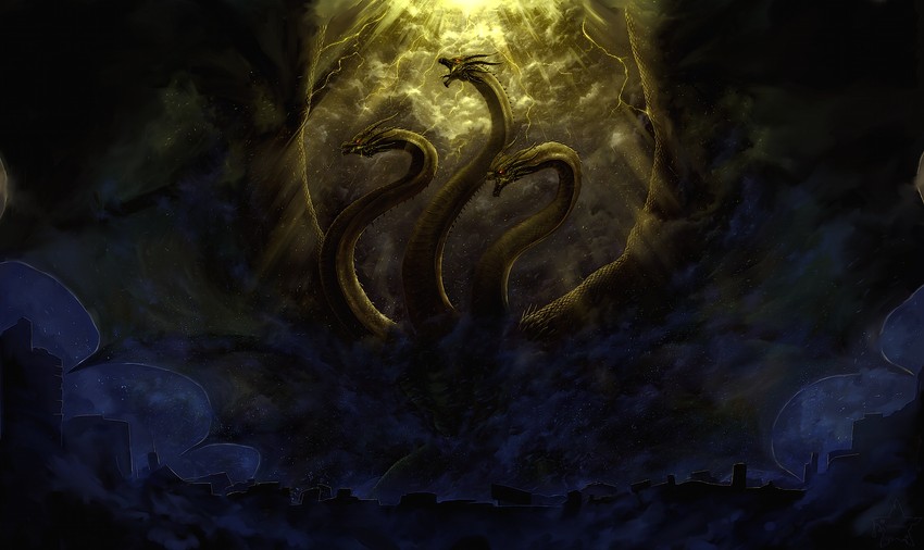 king ghidorah (godzilla and 2 more) drawn by hoshichizu