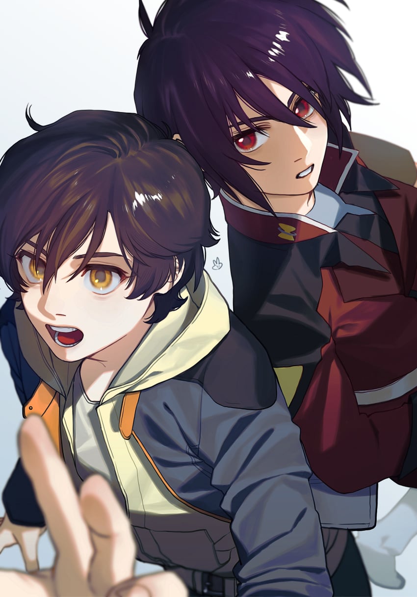 shinn asuka and banagher links (gundam and 3 more) drawn by ususio_11
