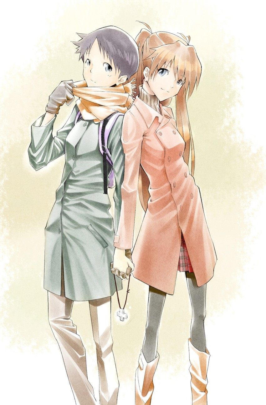 souryuu asuka langley and ikari shinji (neon genesis evangelion) drawn by pikushibuaidhy