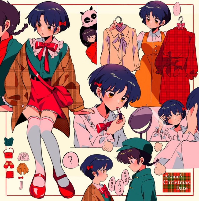 tendou akane, saotome ranma, and saotome genma (ranma 1/2) drawn by sanamaru_(sana79261827)