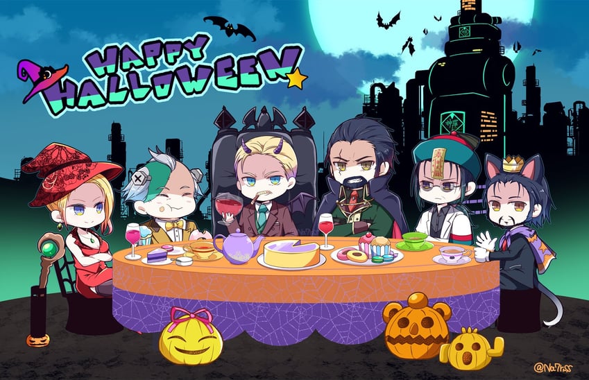 moogle, frankenstein's monster, sabotender, scarlet, reeve tuesti, and 4 more (final fantasy and 2 more) drawn by nanao_(zonzonsh)