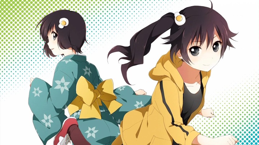 araragi karen and araragi tsukihi (monogatari and 1 more) drawn by namori