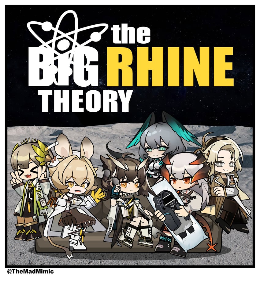doctor, saria, ho'olheyak, muelsyse, silence, and 3 more (arknights and 1 more) drawn by the_mad_mimic
