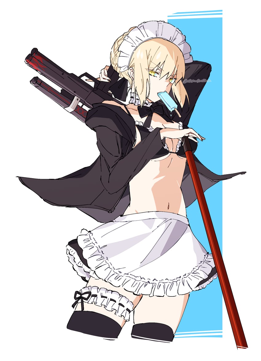 artoria pendragon and saber alter (fate and 1 more) drawn by citron80citron