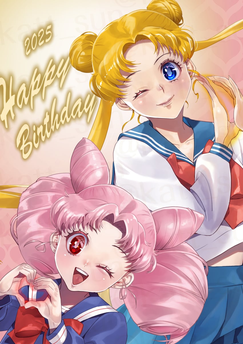 tsukino usagi and chibi usa (bishoujo senshi sailor moon) drawn by katt_sun