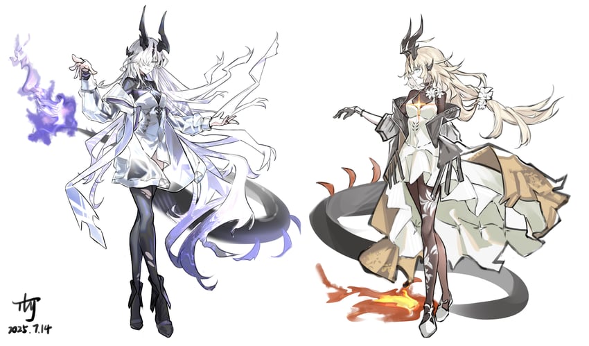 reed, reed the flame shadow, and necrass (arknights) drawn by sikadi_shigaoshou