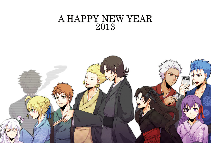 artoria pendragon, saber, tohsaka rin, illyasviel von einzbern, gilgamesh, and 6 more (fate and 1 more) drawn by spira