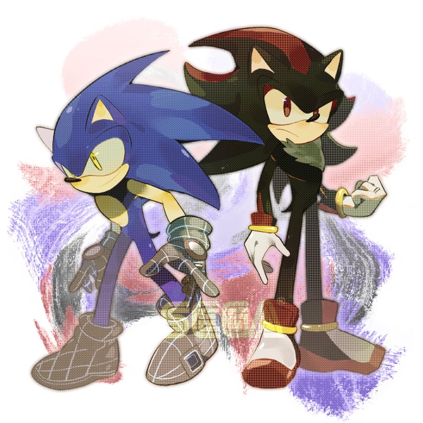 sonic the hedgehog and shadow the hedgehog (sonic and 2 more) drawn by acidki6