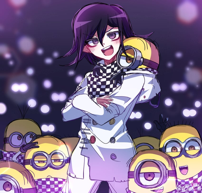 oma kokichi and minion (danganronpa and 3 more) drawn by kujira_pyon_ka