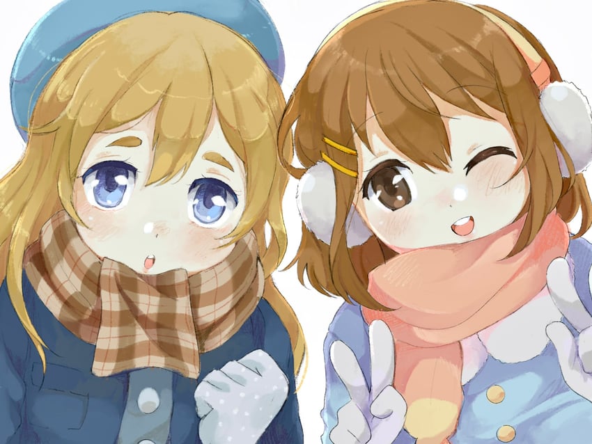hirasawa yui and kotobuki tsumugi (k-on!) drawn by meltydewy