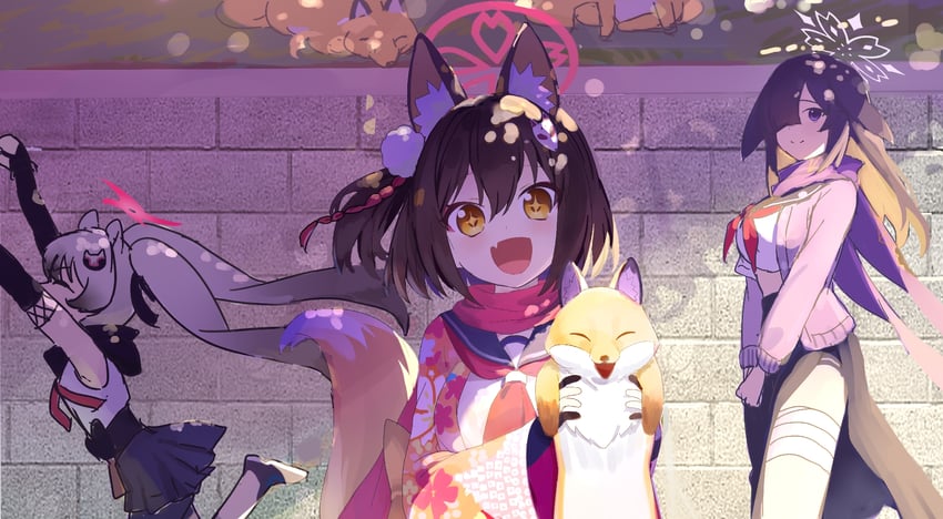 izuna, michiru, and tsukuyo (blue archive) drawn by dongfang_gu_gu
