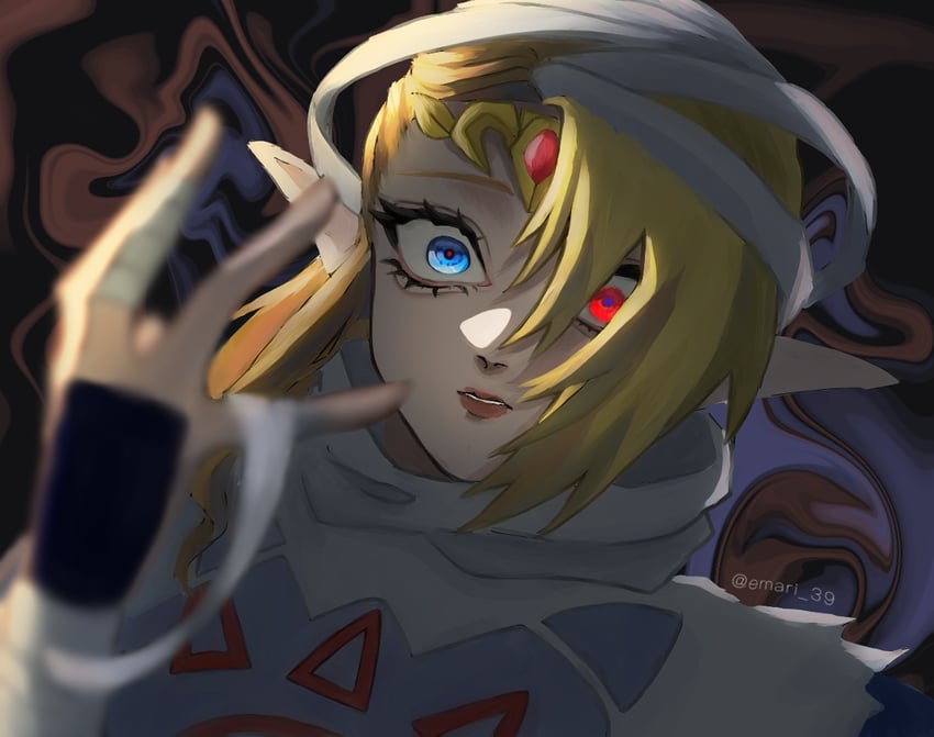 princess zelda and sheik (the legend of zelda and 1 more) drawn by emari_39