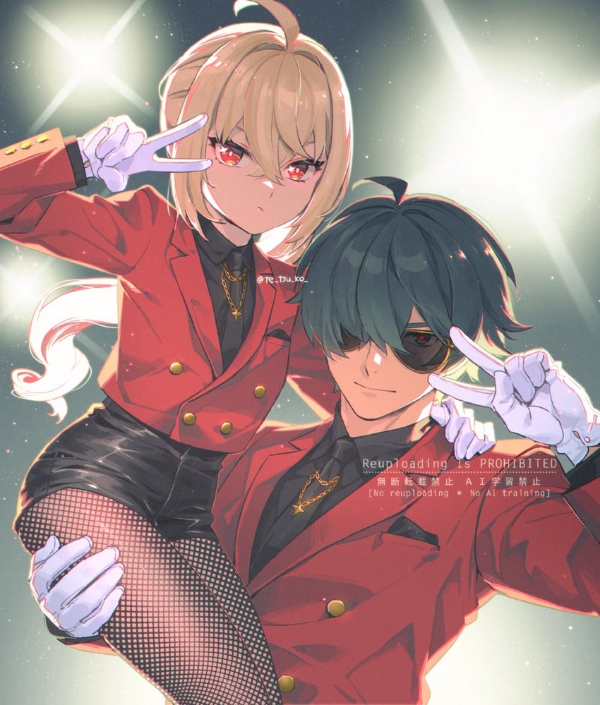 luciana de montefio and lighter (zenless zone zero) drawn by tetsukuzu_tetsuko