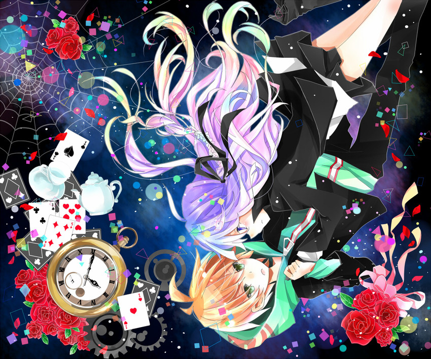 kirigiri kyoko and naegi makoto (danganronpa and 1 more) drawn by yuyu_(spika)