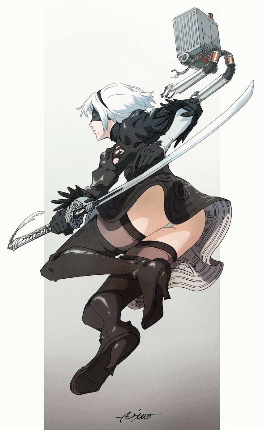 2b and pod (nier and 1 more) drawn by nitro0516