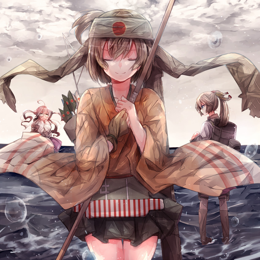 hiryuu, makigumo, kazagumo, and hiryuu kai ni (kantai collection) drawn by sugino_(patrassyar)