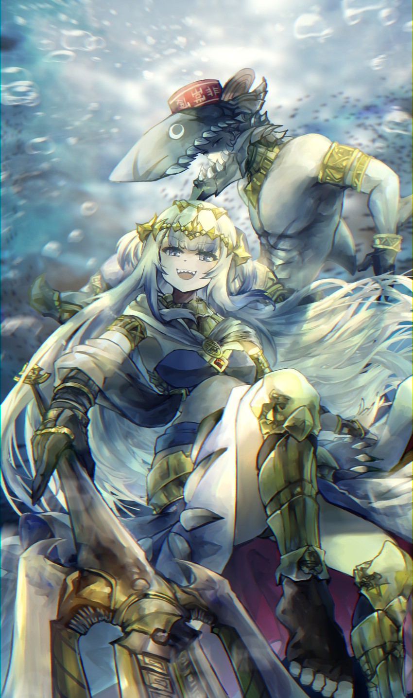 gawr gura and bloop (hololive and 1 more) drawn by vyragami