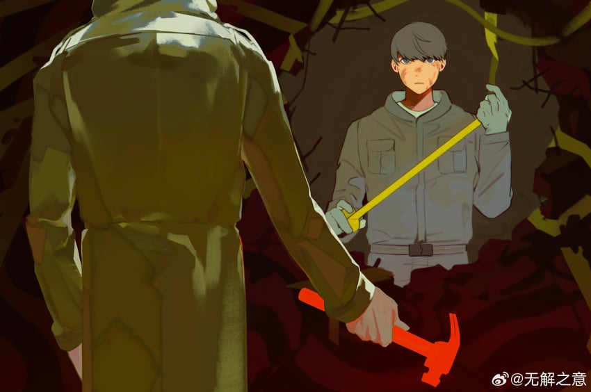 narukami yu and adachi tooru (persona and 1 more) drawn by wujiezhiyi