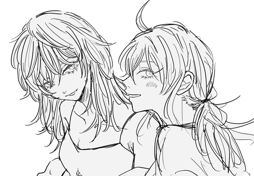 akao rion and akao akira (sakamoto days) drawn by oteokwr