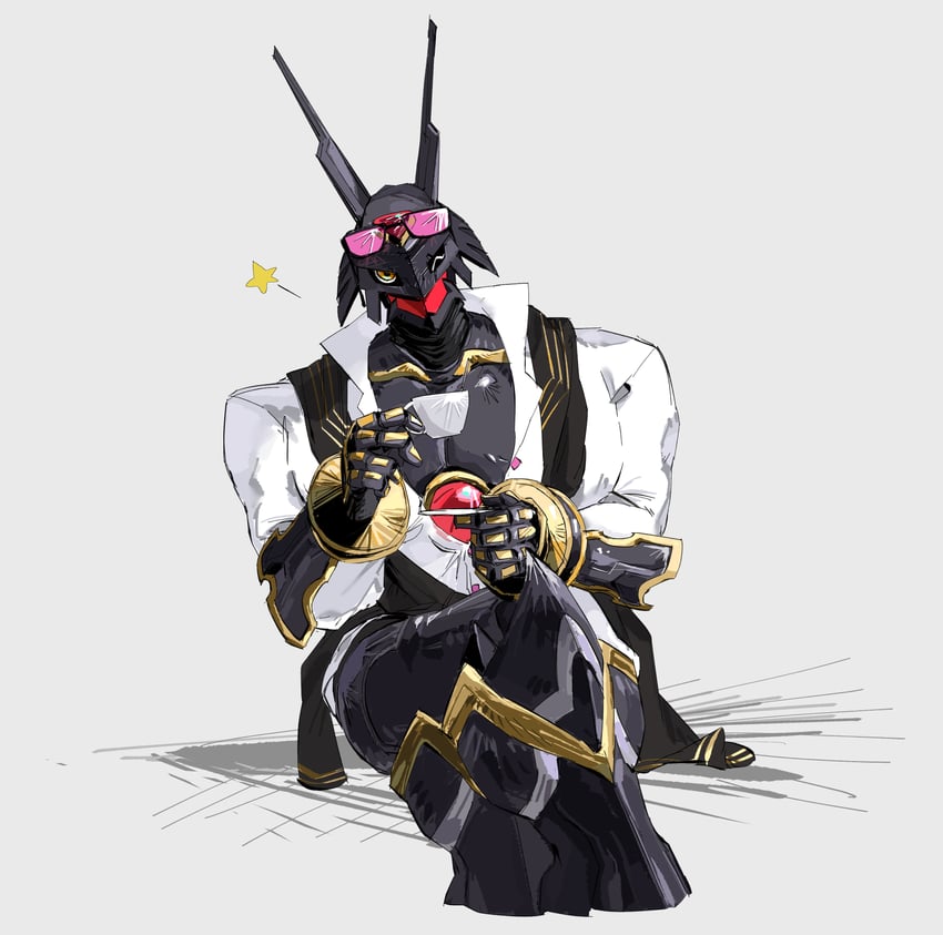 alphamon and kuremi kyouko (digimon and 1 more) drawn by dawu233