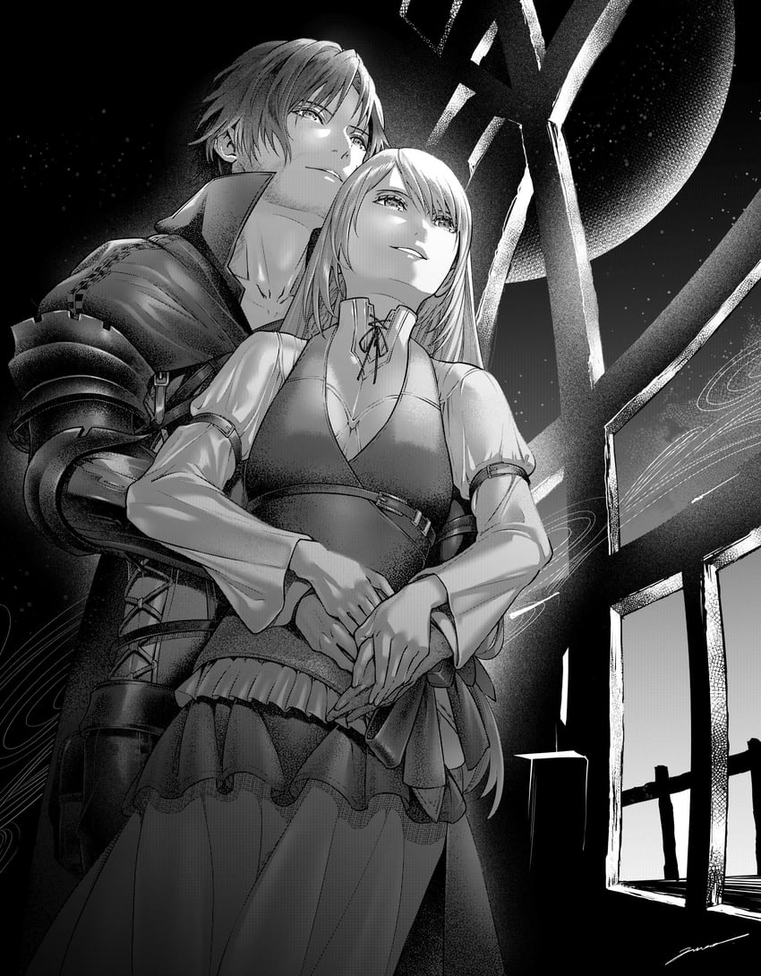 clive rosfield and jill warrick (final fantasy and 1 more) drawn by amao_miyuki
