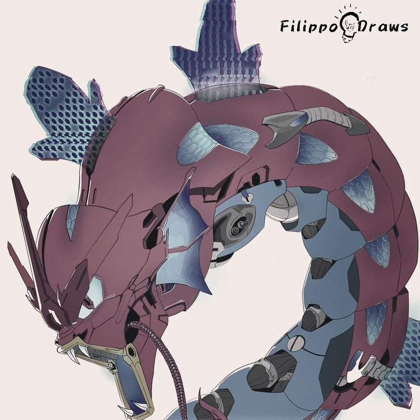 gyarados (original and 1 more) drawn by filippodraws