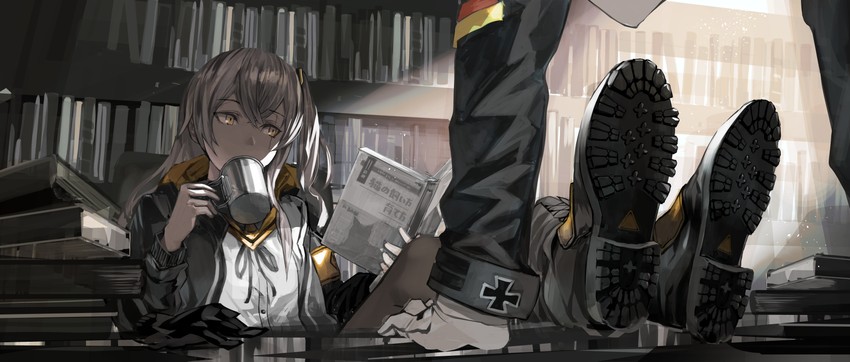 hk416 and ump45 (girls' frontline) drawn by fujita_(condor)