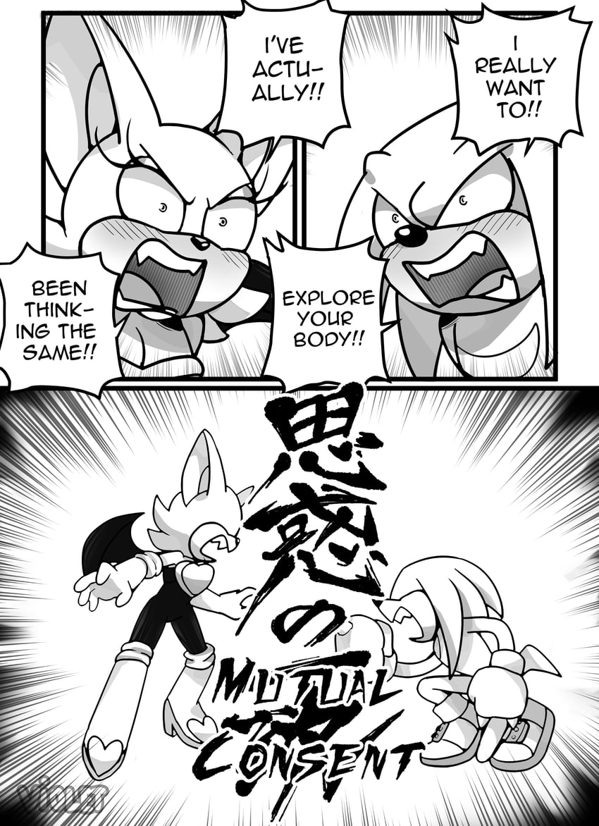 rouge the bat and knuckles the echidna (sonic) drawn by violet-madness