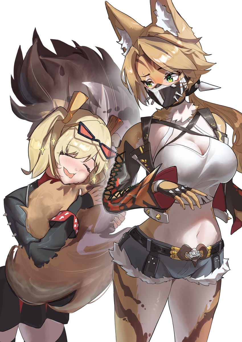 burnice white and pulchra fellini (zenless zone zero) drawn by tora_(kumo_sakamoto)