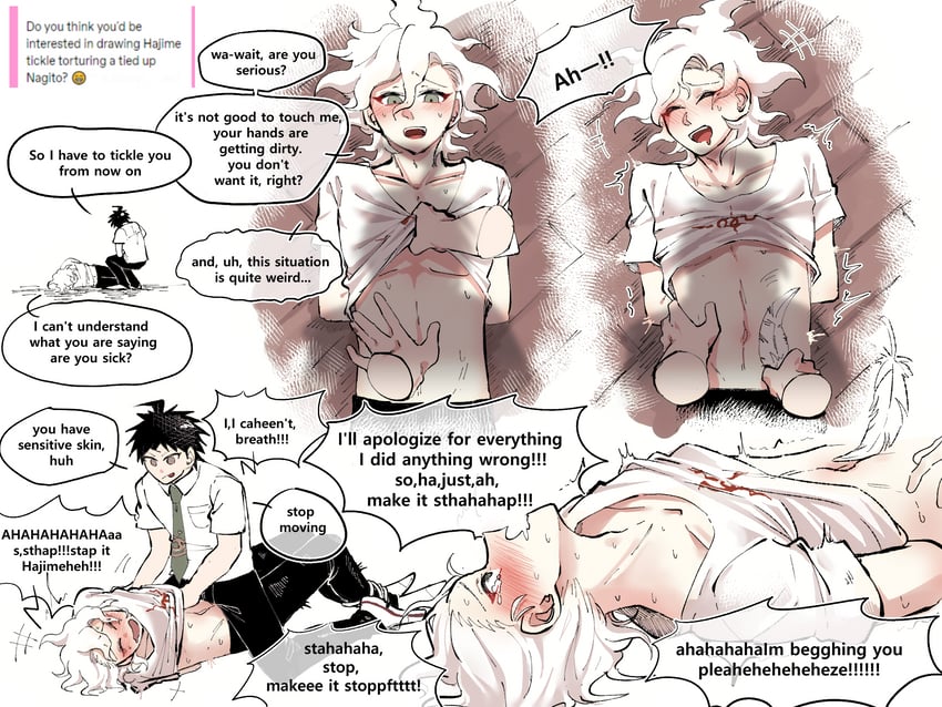 komaeda nagito and hinata hajime (danganronpa and 1 more) drawn by seumol_sx