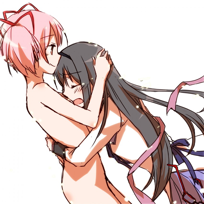 akemi homura and kaname madoka (mahou shoujo madoka magica) drawn by sekihara_umina