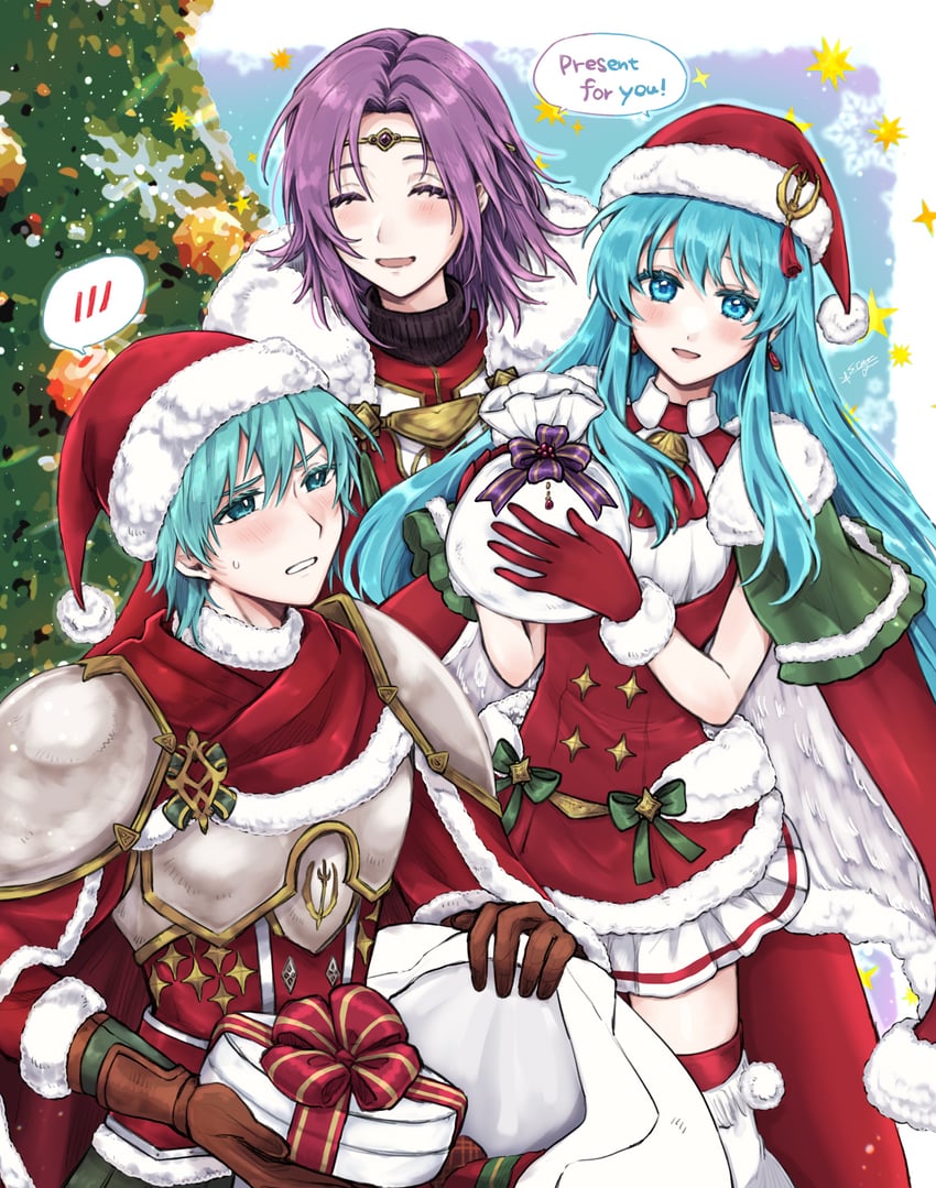 eirika, ephraim, and lyon (fire emblem and 2 more) drawn by misato_hao