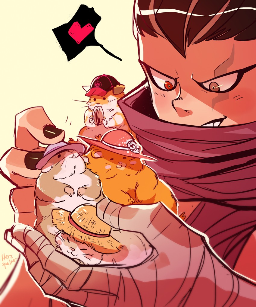 tanaka gundham, cham-p, sun-d, maga-g, and jum-p (danganronpa and 1 more) drawn by herzspalter