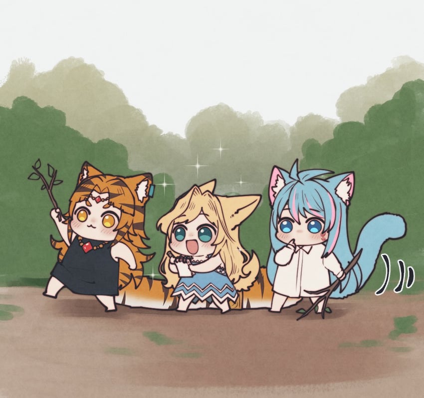 azura cecillia, nara haramaung, and layla alstroemeria (nijisanji and 1 more) drawn by angon623