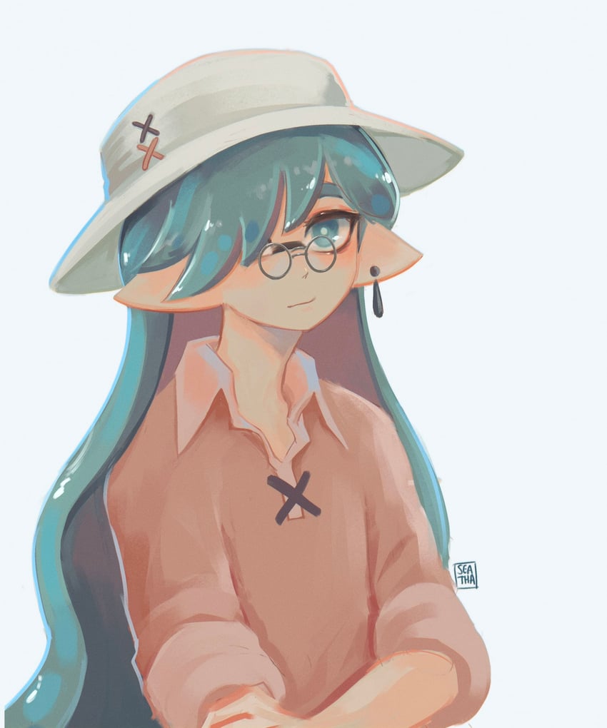 inkling player character and inkling boy (splatoon) drawn by seatha