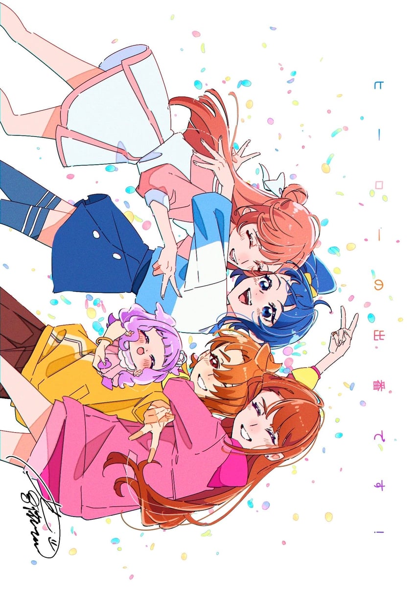 sora harewataru, nijigaoka mashiro, hijiri ageha, yuunagi tsubasa, and ellee-chan (precure and 1 more) drawn by aoi_tete