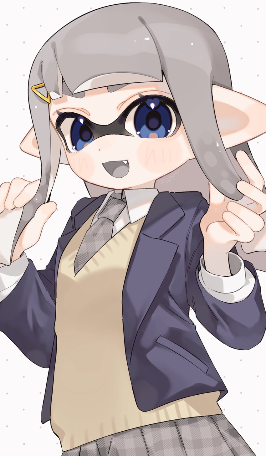 inkling player character and inkling girl (splatoon) drawn by sabata_saba