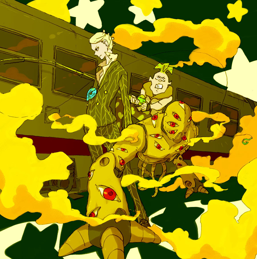 prosciutto, pesci, and the grateful dead (jojo no kimyou na bouken and 1 more) drawn by mokeo