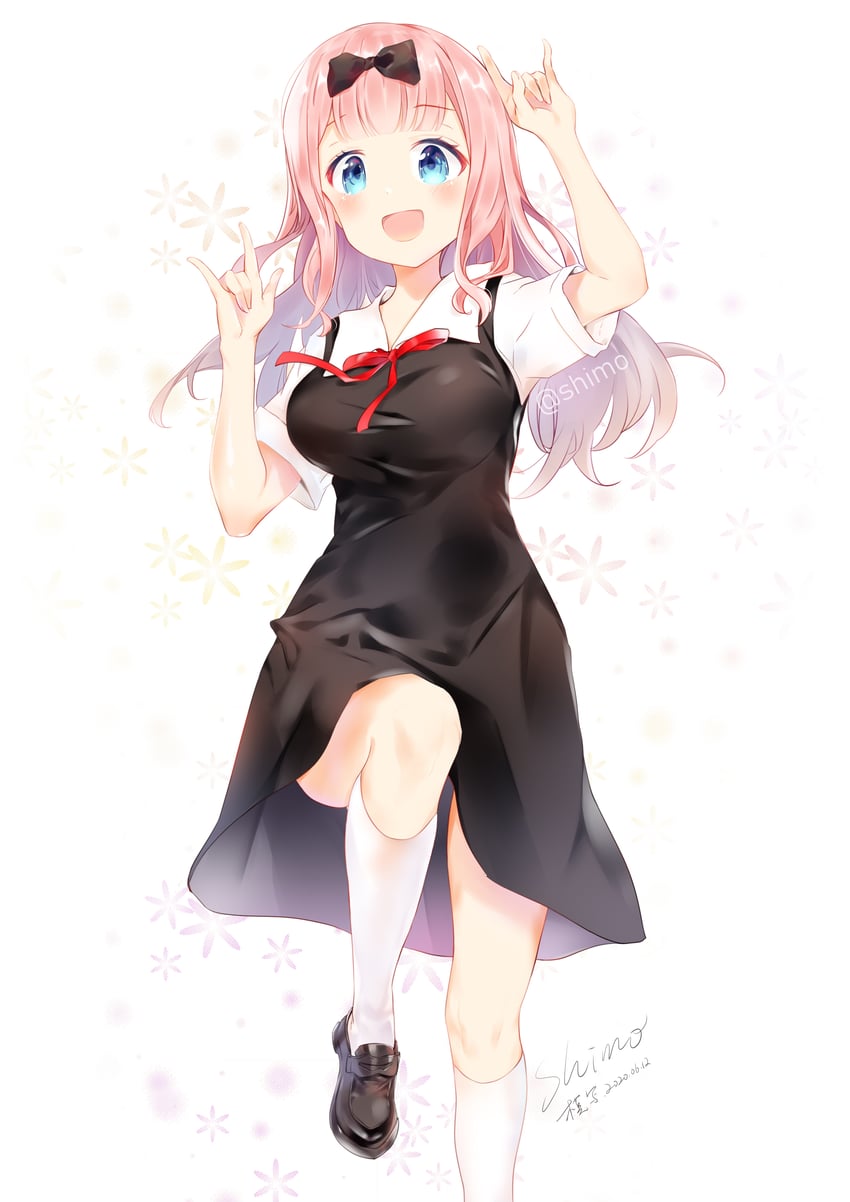 fujiwara chika (kaguya-sama wa kokurasetai ~tensai-tachi no renai zunousen~) drawn by shimo_shiina