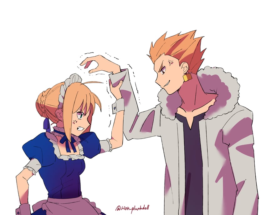 artoria pendragon, saber, and gilgamesh (fate and 2 more) drawn by duck11_rp