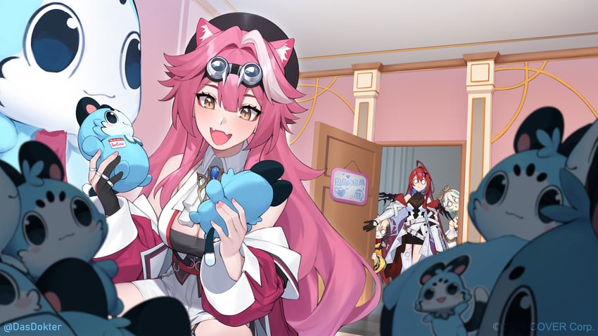 raora panthera, gigi murin, cecilia immergreen, elizabeth rose bloodflame, and chattino (hololive and 1 more) drawn by dasdokter