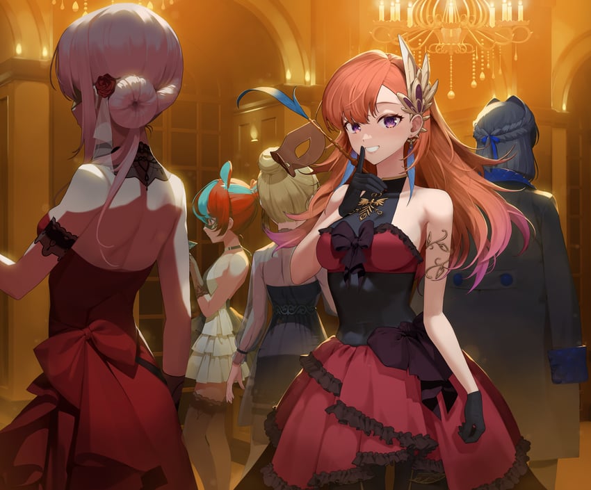 mori calliope, ouro kronii, takanashi kiara, watson amelia, and hakos baelz (hololive and 1 more) drawn by gum_shrew