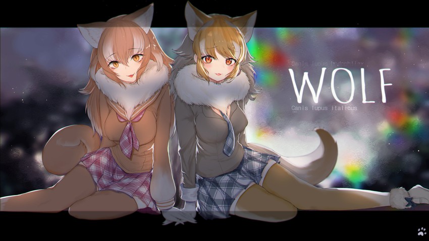 japanese wolf and italian wolf (kemono friends) drawn by dnsdltkfkd