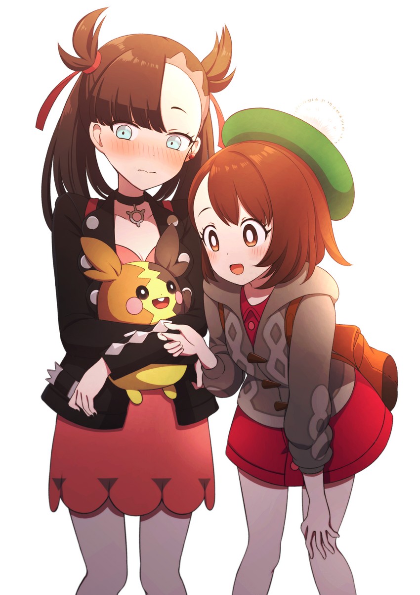 marnie, gloria, and morpeko (pokemon and 1 more) drawn by tsukimirin