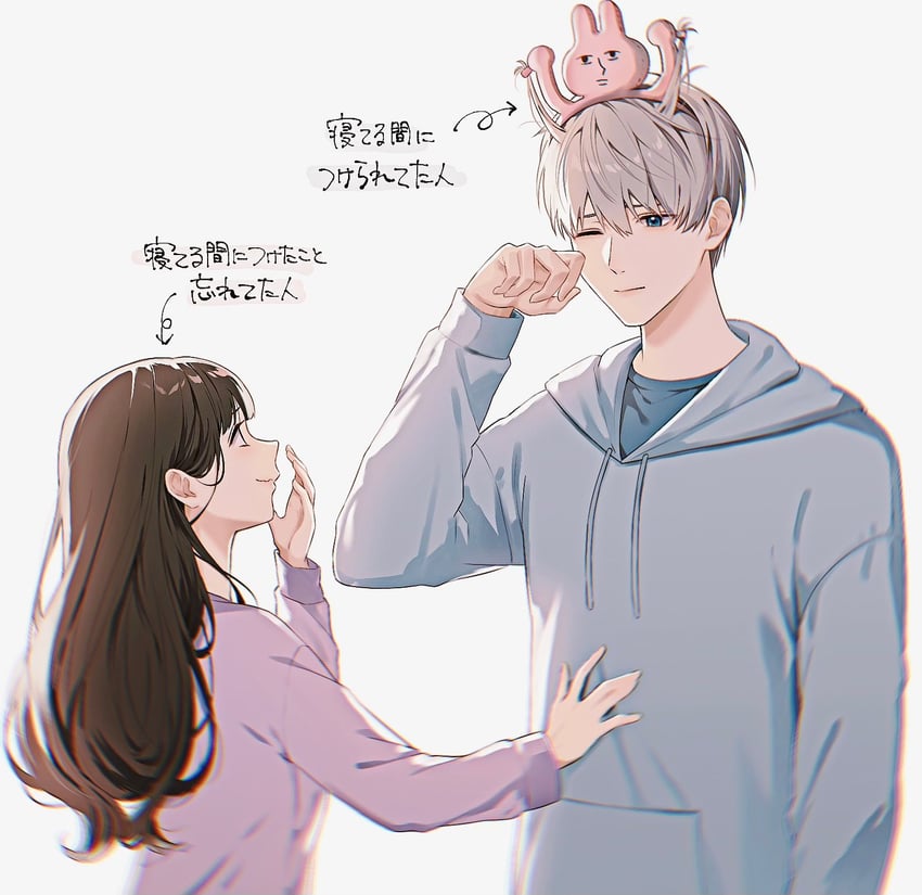 protagonist and xavier (love and deepspace) drawn by manatsuki_manata