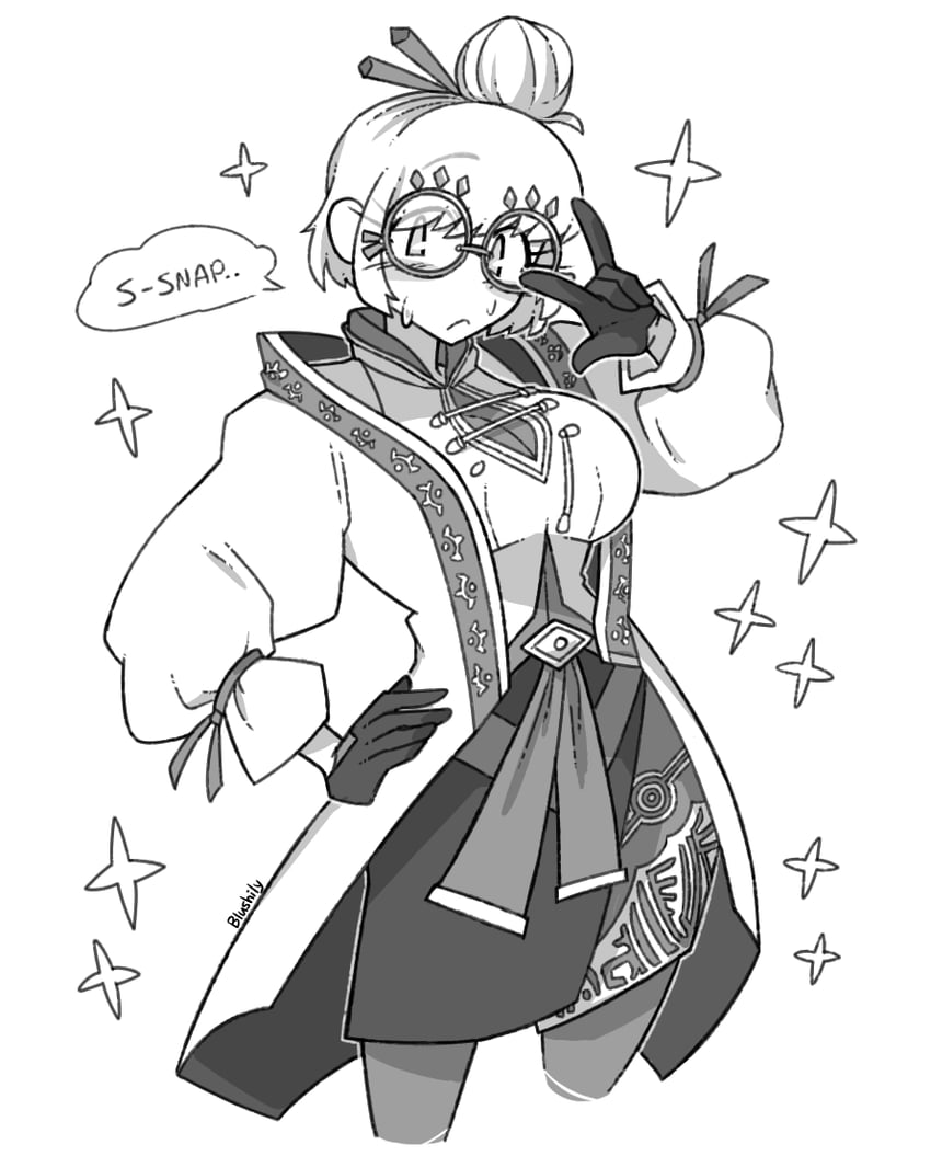 purah (the legend of zelda and 1 more) drawn by blushily