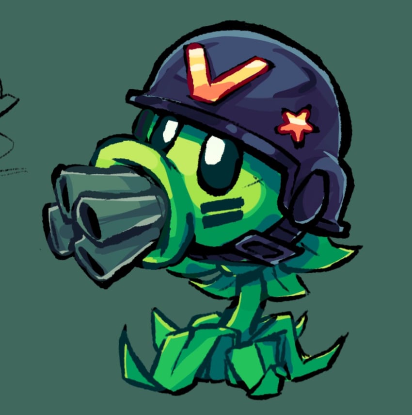 gatling pea (plants vs. zombies and 1 more) drawn by leafysky22