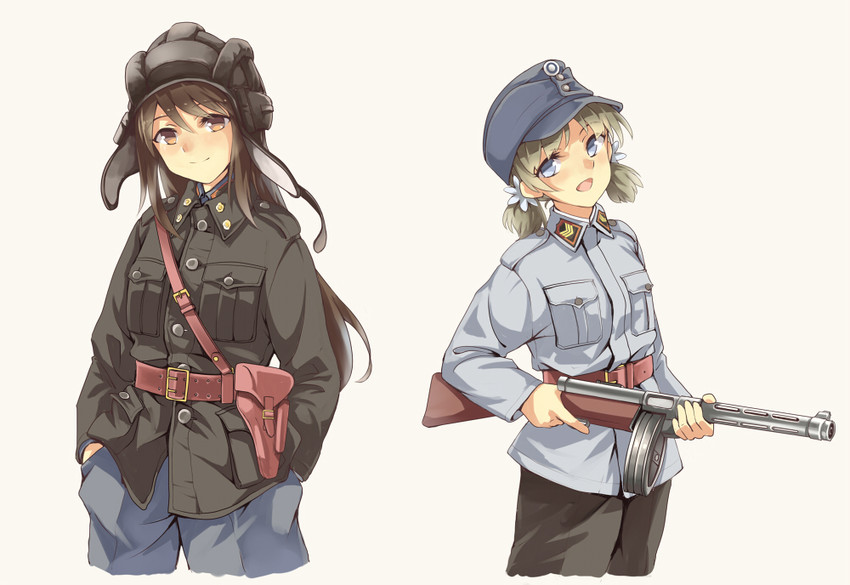 mika and aki (girls und panzer) drawn by longmei_er_de_tuzi